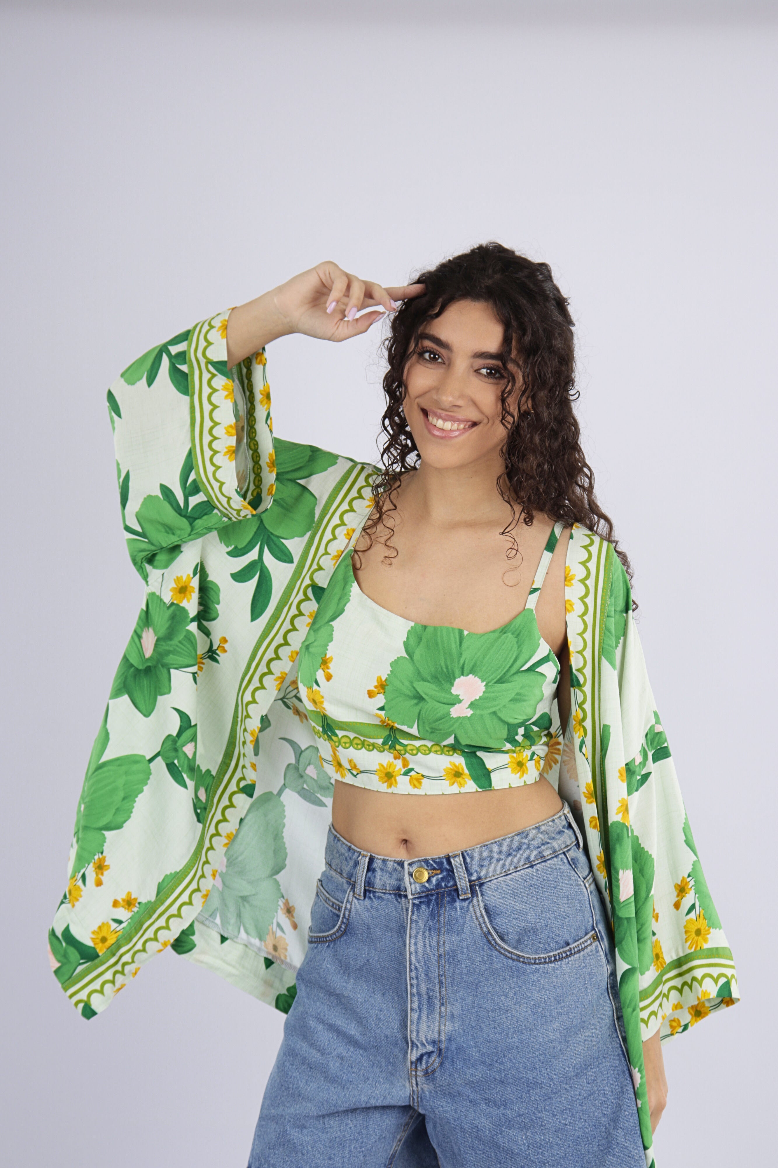 Kimono + Top Hibisco Bahia
