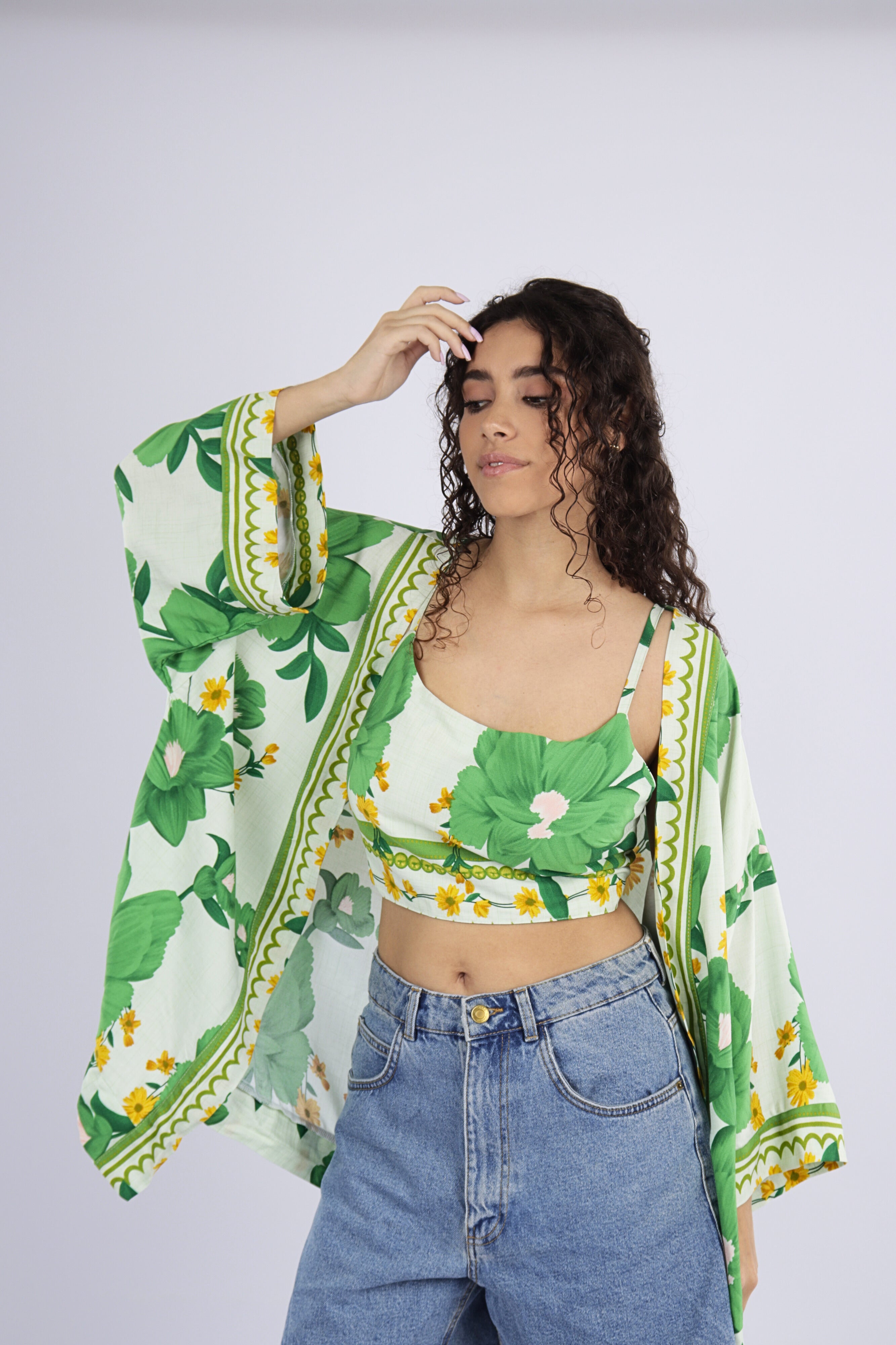 Kimono + Top Hibisco Bahia