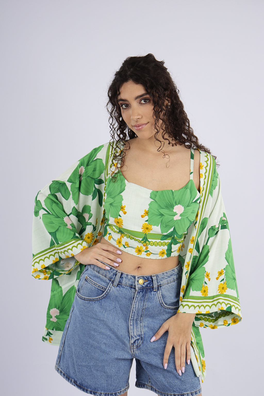 Kimono + Top Hibisco Bahia