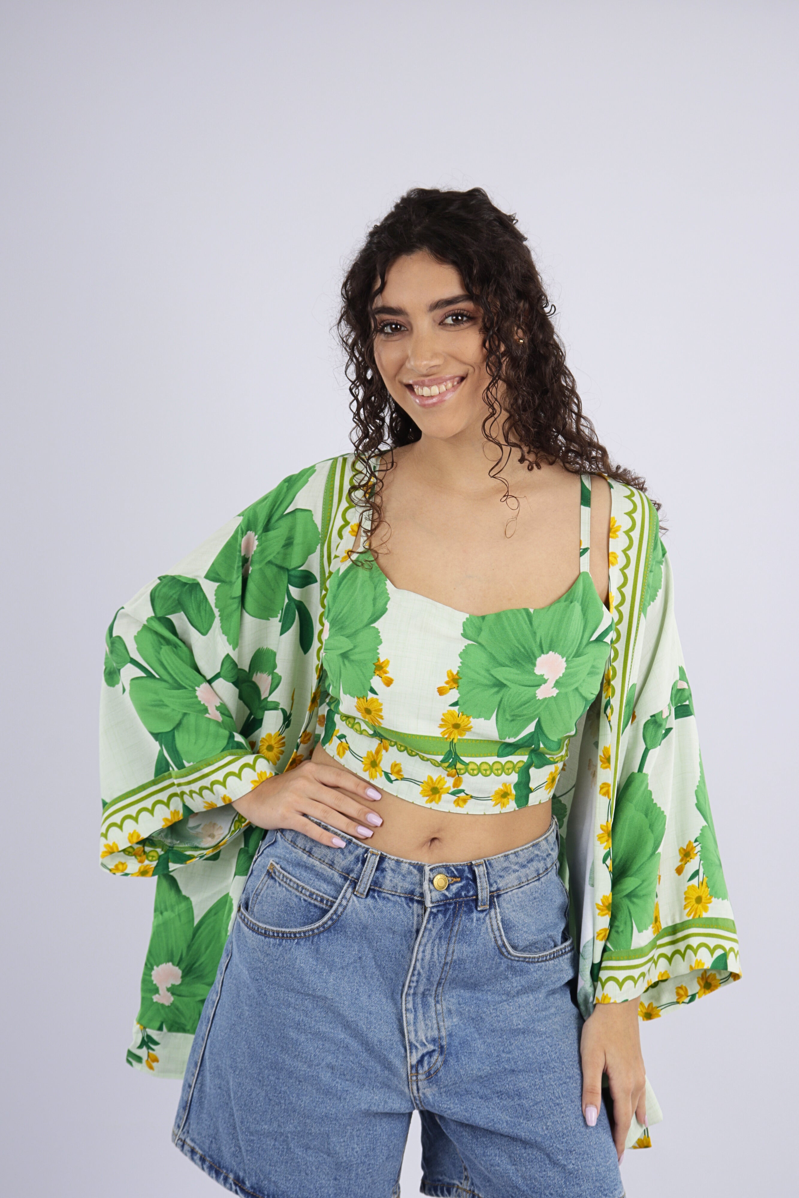 Kimono + Top Hibisco Bahia