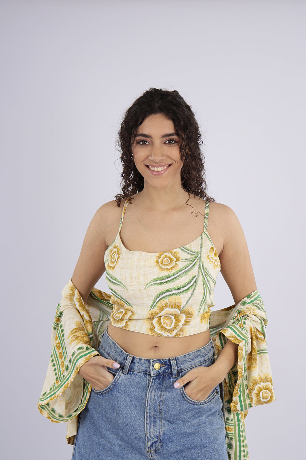 Kimono + Top Jardin Bordado
