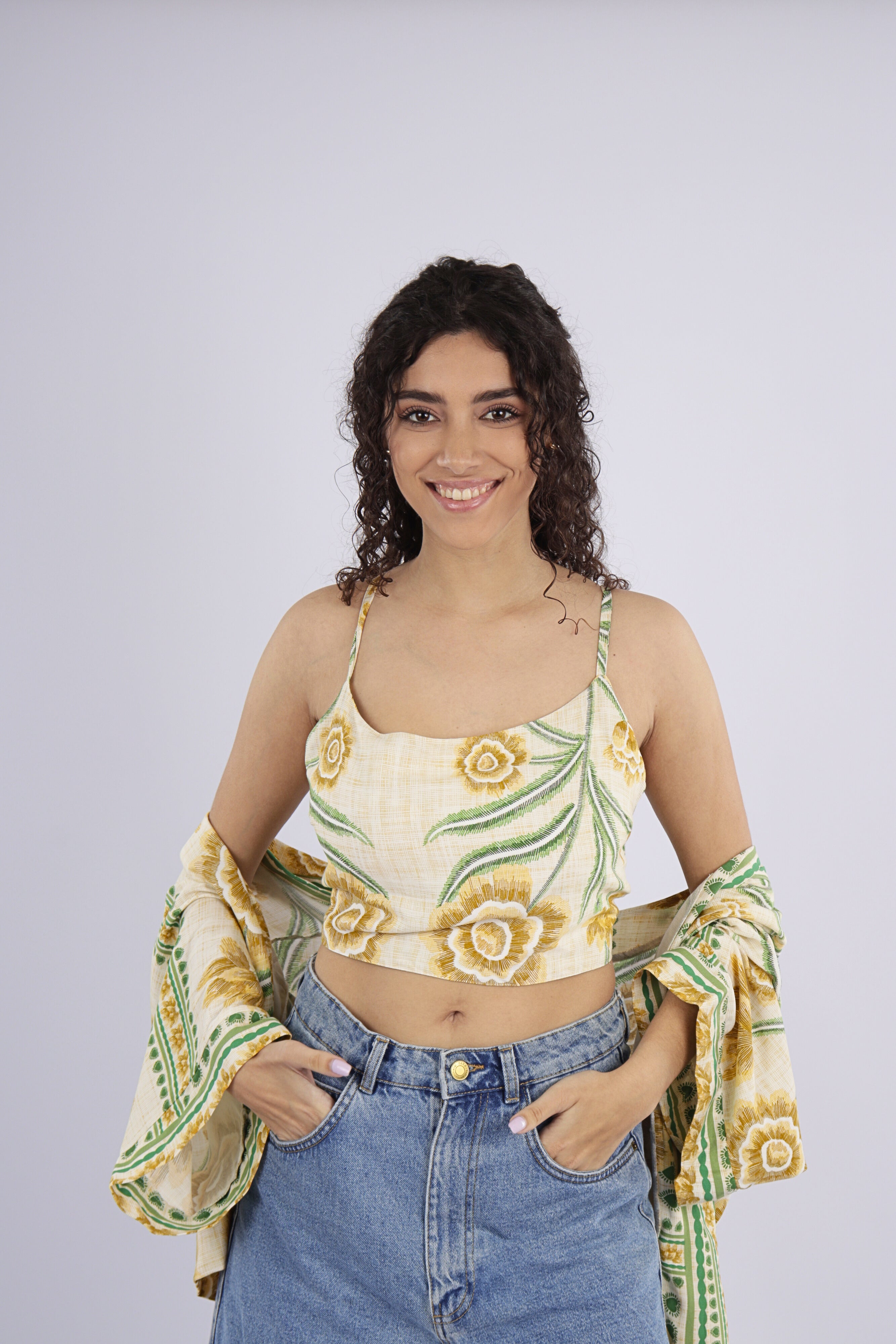 Kimono + Top Jardin Bordado