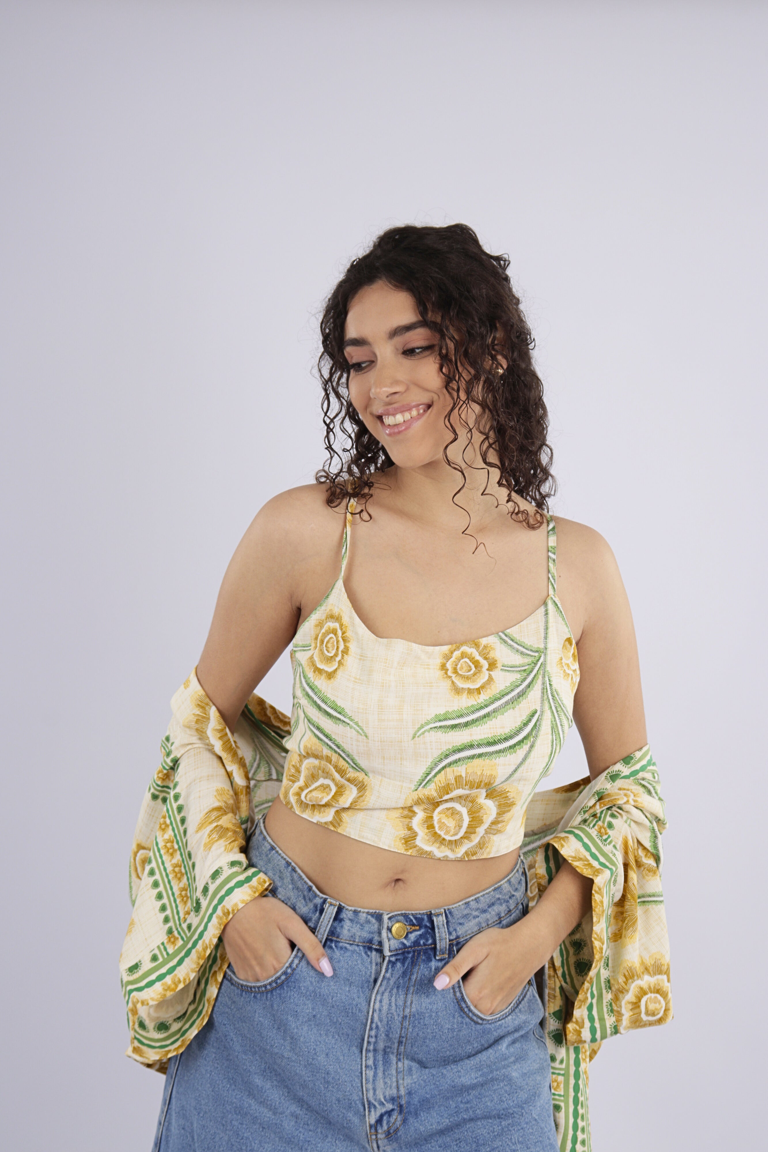 Kimono + Top Jardin Bordado