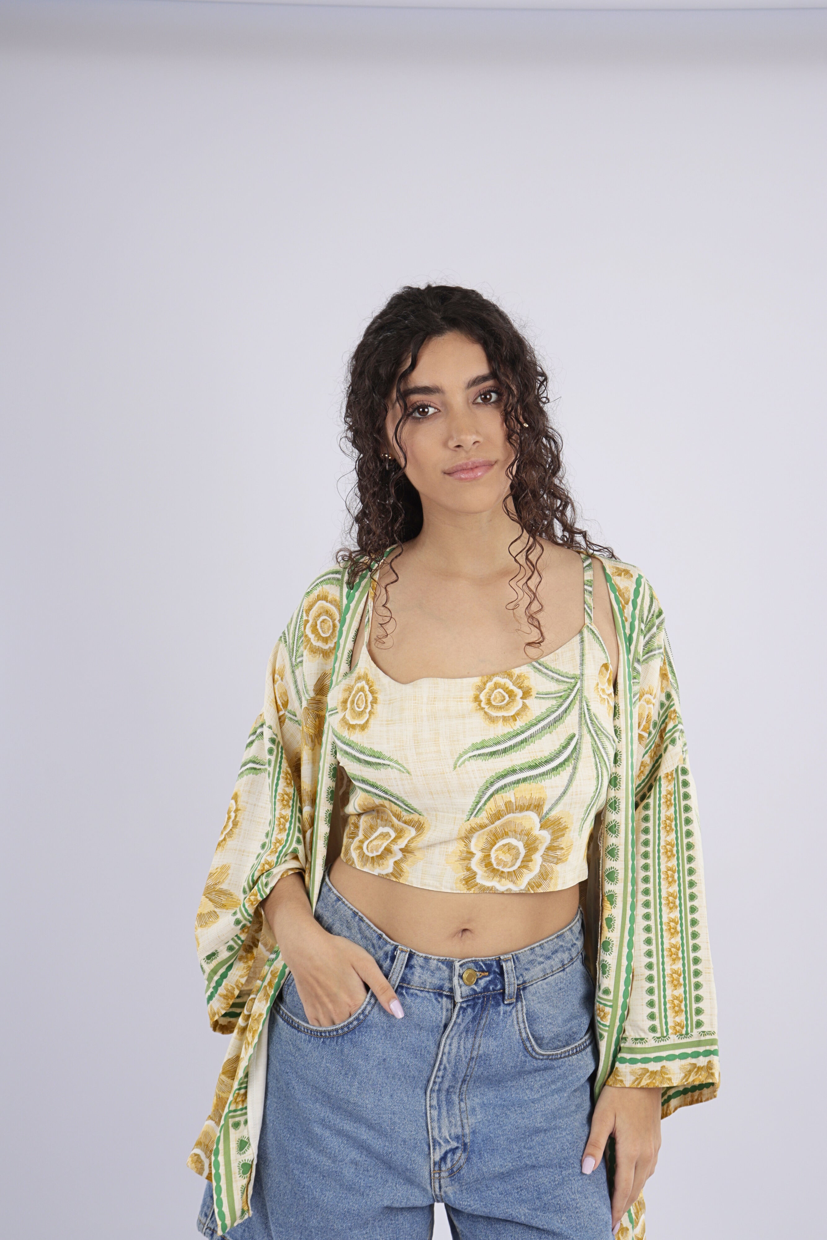 Kimono + Top Jardin Bordado