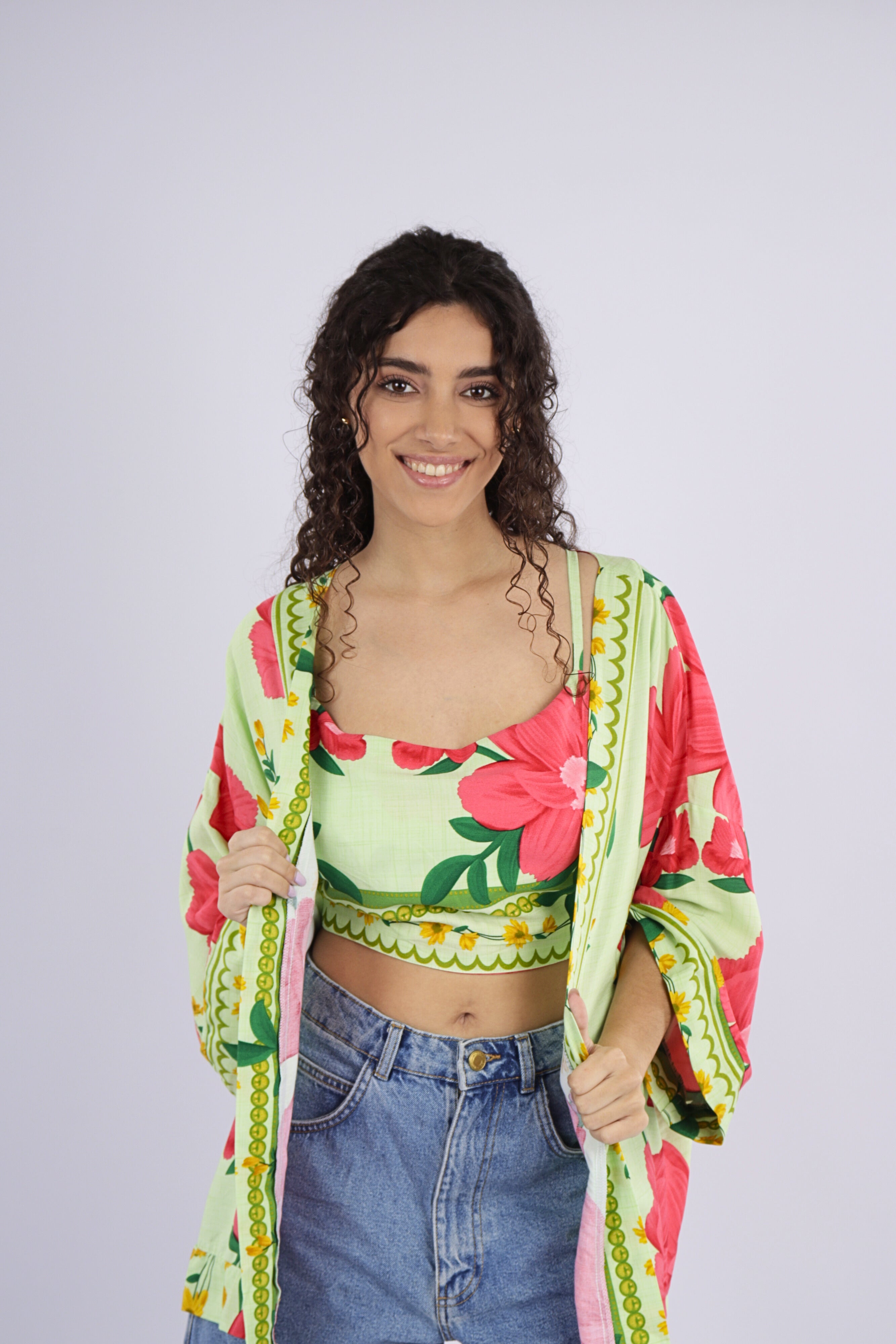 Kimono + Top Hibisco Bahia