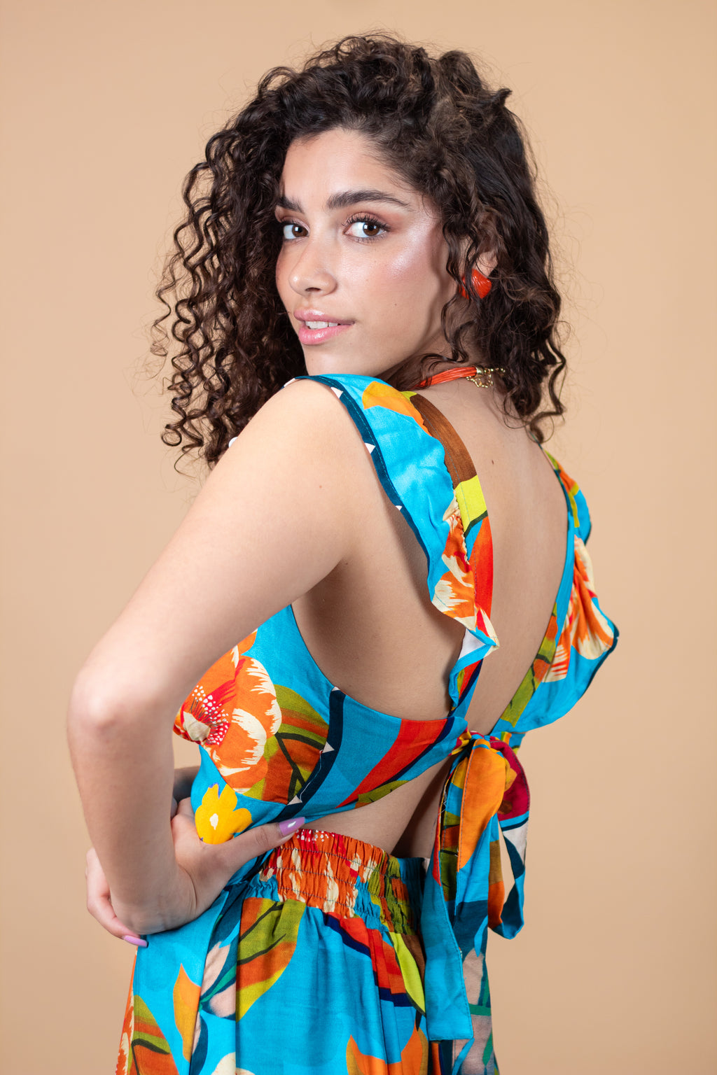 Vestido Celeste Tropical